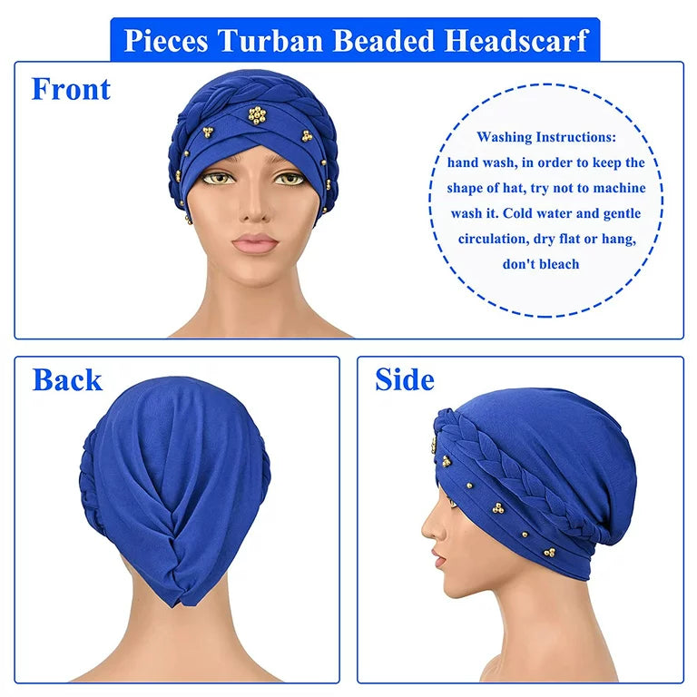 360 Beaded Braid Turban